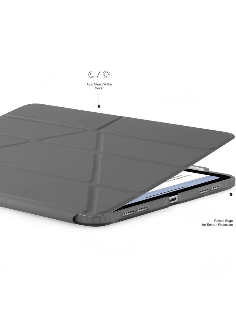 Pipetto - Origami No3 Pencil Case for Apple iPad Pro 13 inch Case (2024) M4 Smart Cover with 5 in 1 Stand - Grey - Image 1