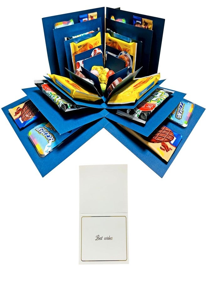 Hryan 5 Layer Gift Box, Multi Layered Explosion Photo DIY Box, Creative Surprise Picture Gift for Important Days and Holidays. (BLUE) - Image 1
