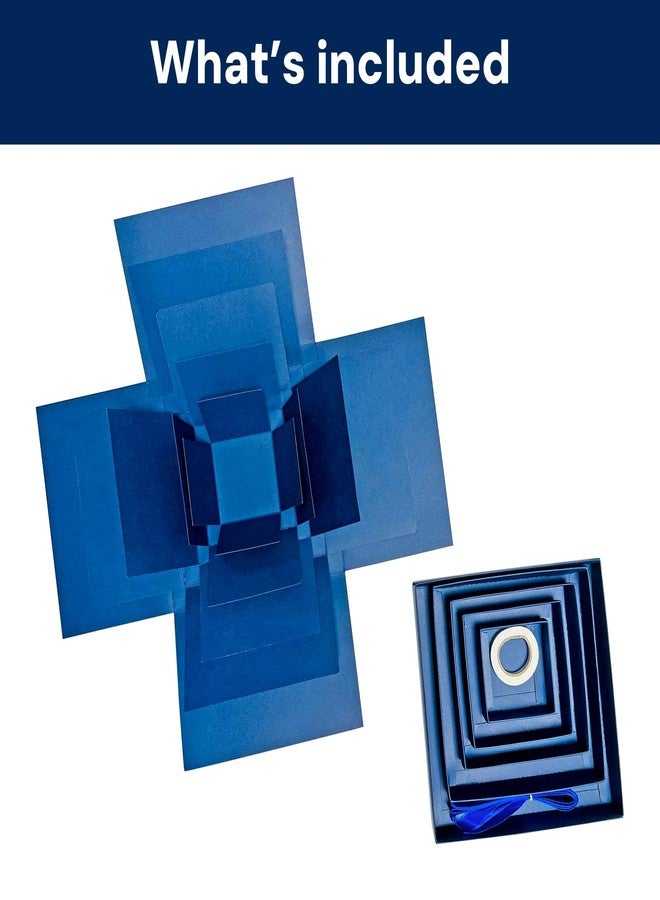 Hryan 5 Layer Gift Box, Multi Layered Explosion Photo DIY Box, Creative Surprise Picture Gift for Important Days and Holidays. (BLUE) - Image 2