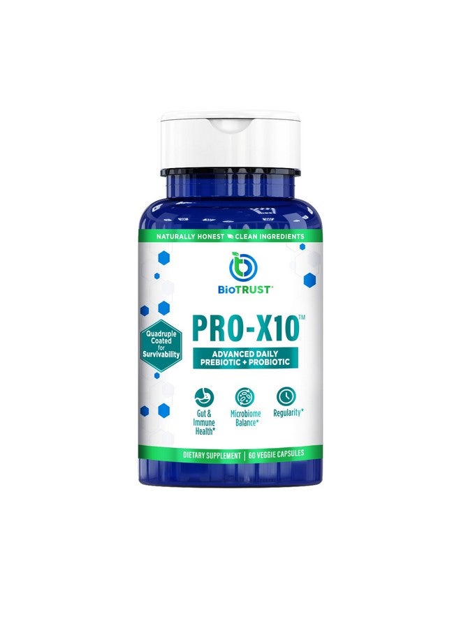 BioTrust BioTrust Pro-X10 2.0 Probiotic Supplement - Probiotics for Digestive Health with Prebiotics - Immune System Support and GI Health - Free from Gluten, Soy and Dairy, Non GMO - 60 Capsules - Image 1