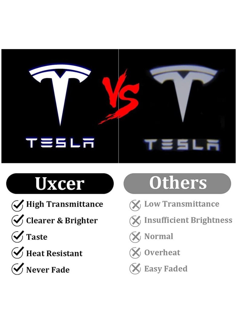 Generic Car Door Lights Logo Projector Lights for Tesla, Ultra-Bright LED 3D Laser Ghost Shadow Light, Never Fade Welcome Step Courtesy Lights for Model 3 Y S X Accessories, Plug and Play Blue, 4pcs  - Image 5