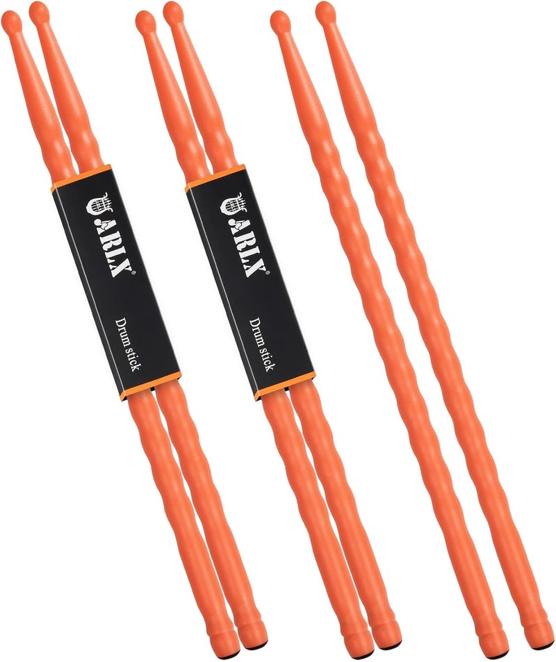 ARLX 5A Carbon Fiber Drum sticks Durable Drumsticks (3 Pair Orange) - Image 1