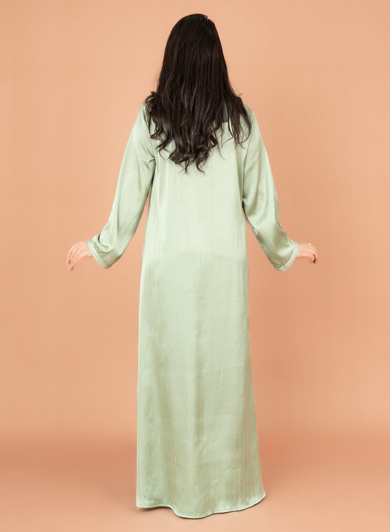 اكسا جلابية كريستال شلال  أخضر - Image 4