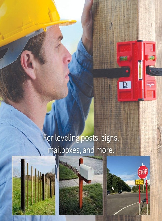 Kapro - 340 Postrite Post Level - Adjustable Folding Post Level - For Use on Posts and Pipes - Includes Strap and 3 Vials - Magnetic - Image 2