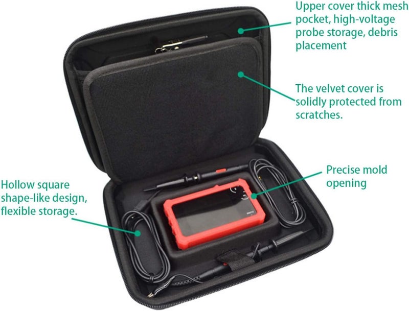 woobles Oscilloscope Storage Bag, 8.9X6.9X2.7In Oscilloscope Storage Case, Wear Resistant Mini Storage Bag for Oscilloscope School Home- - Image 3