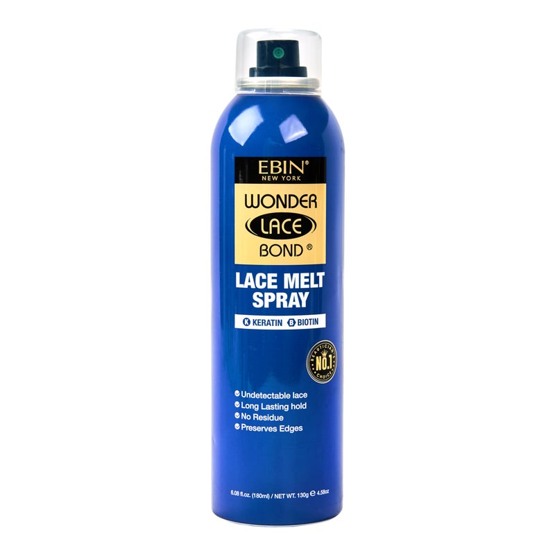 EBIN NEW YORK Wonder Lace Melt Aerosol Spray - Keratin + Biotin Infused (180ml./ 6.08oz) - Preserves Edges & Undetectable Lace | Long lasting hold | No Residue - Image 1