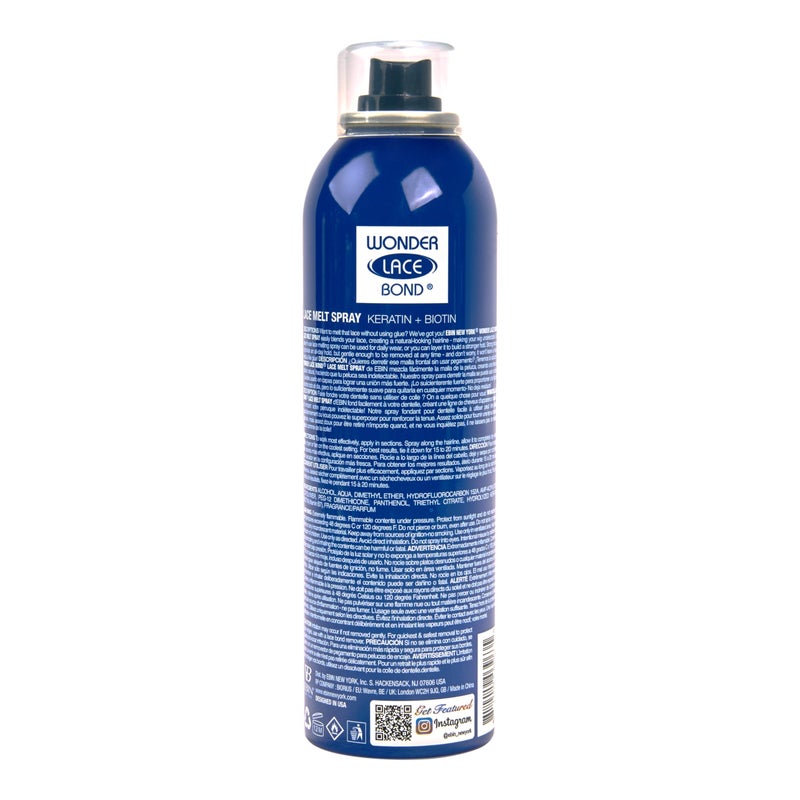 EBIN NEW YORK Wonder Lace Melt Aerosol Spray - Keratin + Biotin Infused (180ml./ 6.08oz) - Preserves Edges & Undetectable Lace | Long lasting hold | No Residue - Image 2