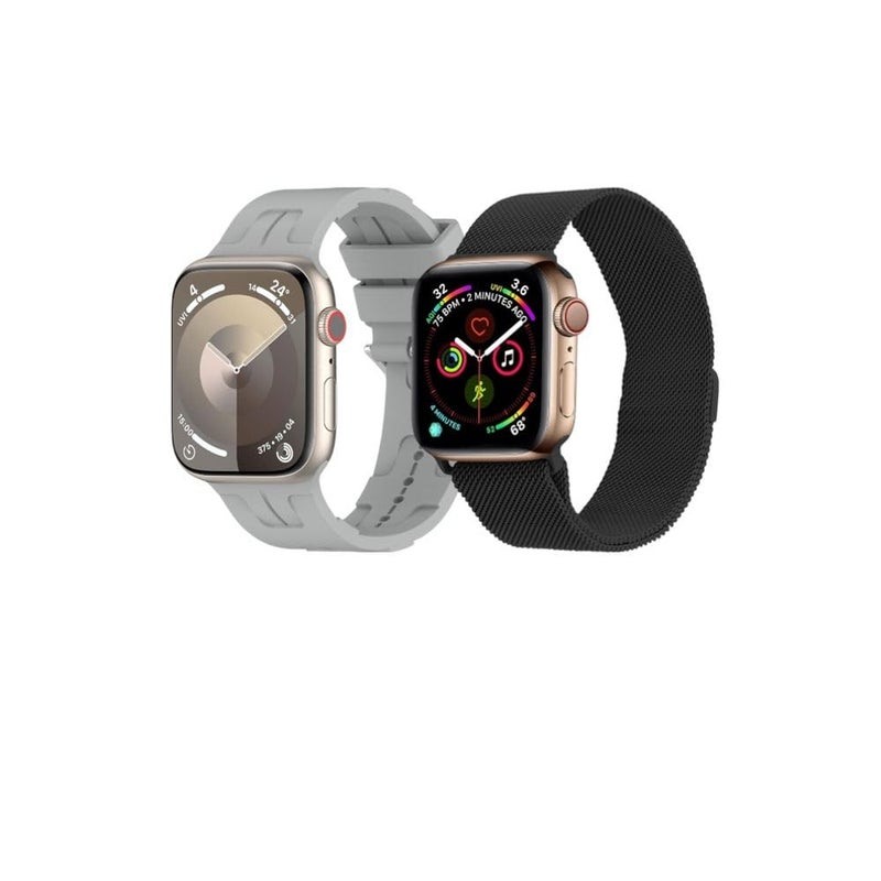BURAQ 2-Pack Sports Strap Compatible with Apple Watch 49/46/45/44/42mm – Series Ultra 2/Ultra/9/8/7/6/5/4/3/2/1/SE – Model #0830 - Image 2