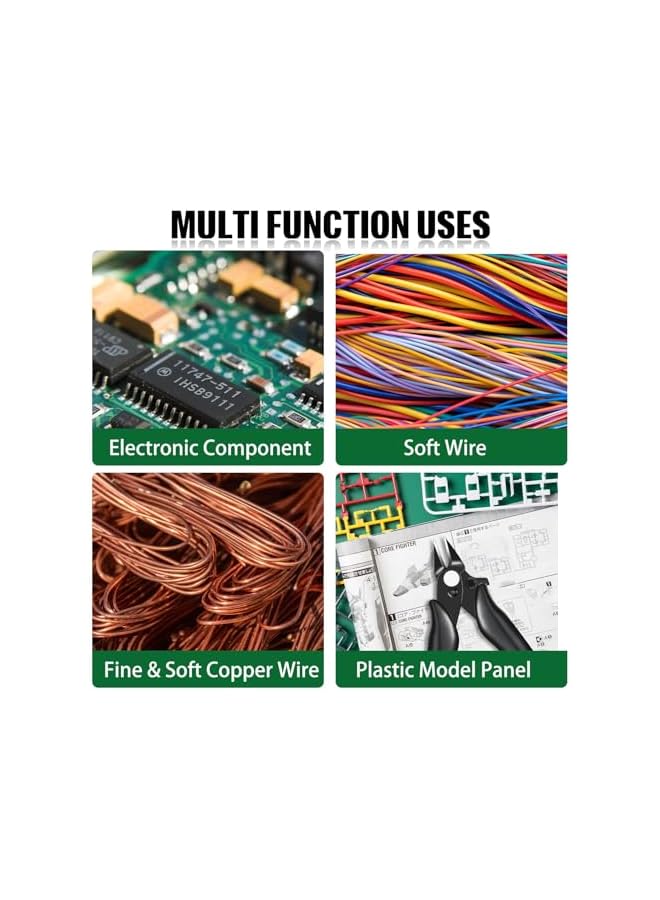 PROMASS 3 Pcs 3.5 Inch Micro Cutter with Lock Flush Cutter Mini Wire Cutters Side Cutters Diagonal Cutting Pliers Small Flush Cut Pliers Jewelers Tools Soft Wire Snips Nippers for Electronic, Model, Black - Image 5