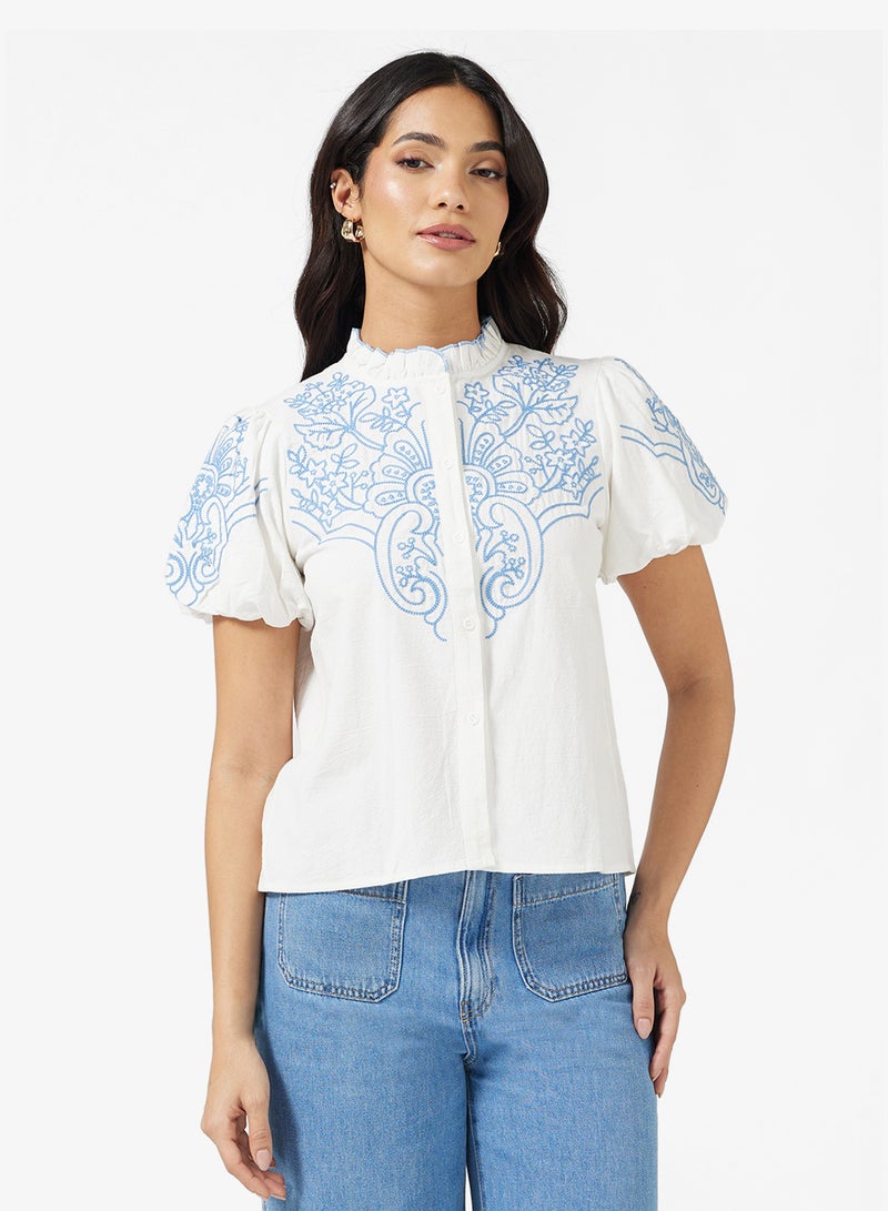 ELLA Abstract Print Blouse - Image 1