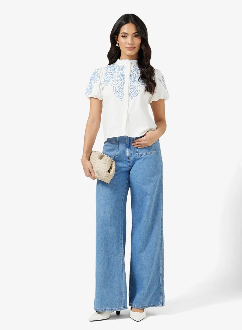 ELLA Abstract Print Blouse