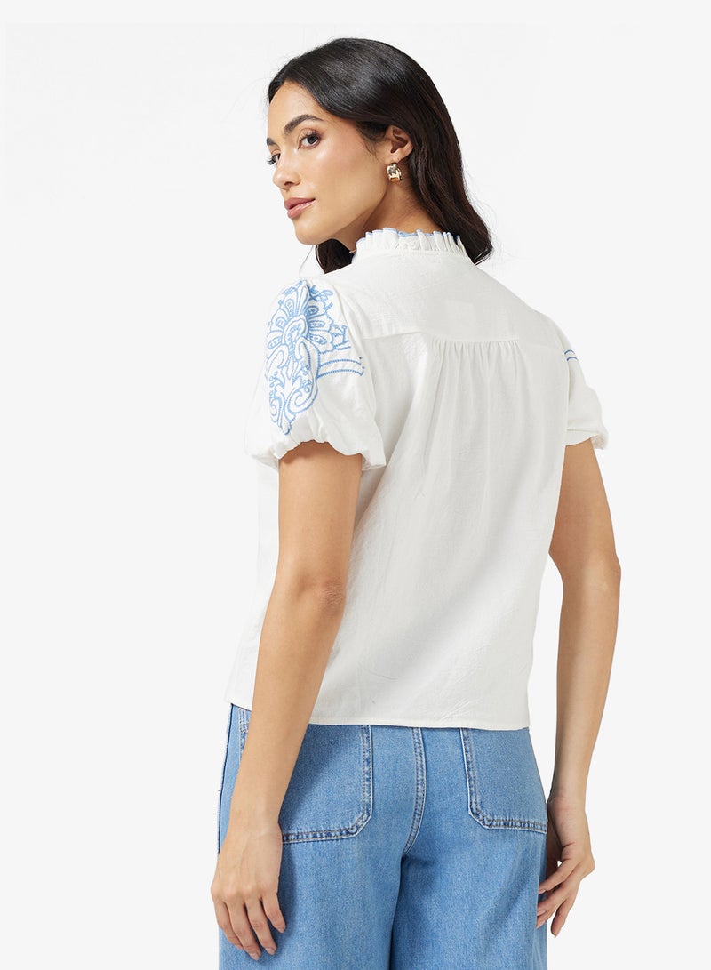 ELLA Abstract Print Blouse - Image 2