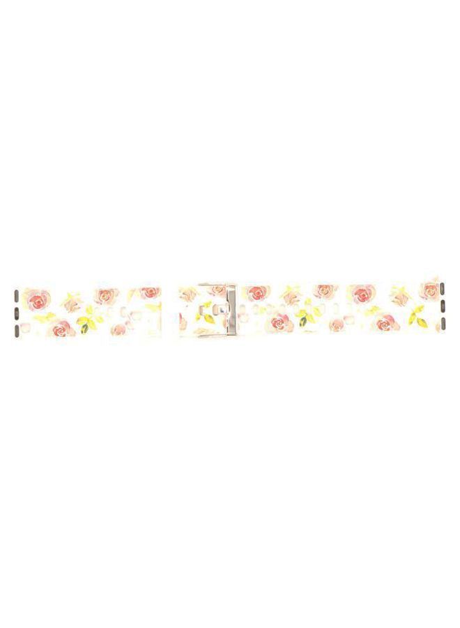 NIBEMINENT Replacement Band For Apple Watch White/Pink/Yellow - Image 2