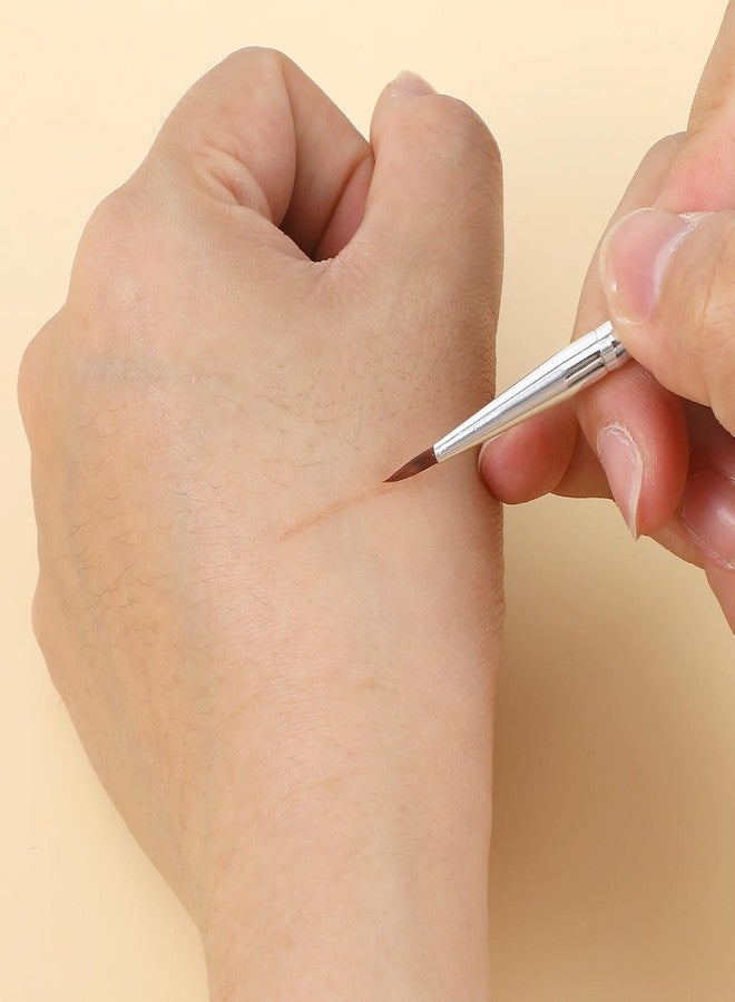 مجموعة من 6 فرش لتحديد العيون، فرش دقيقة لتحديد العيون، فرشاة جل كريم أساس محمولة، عصي تحديد عيون برسومات قابلة للتنشيط بالماء لتطبيق الجل والبودرة الرطبة بدقة للنساء - Image 4