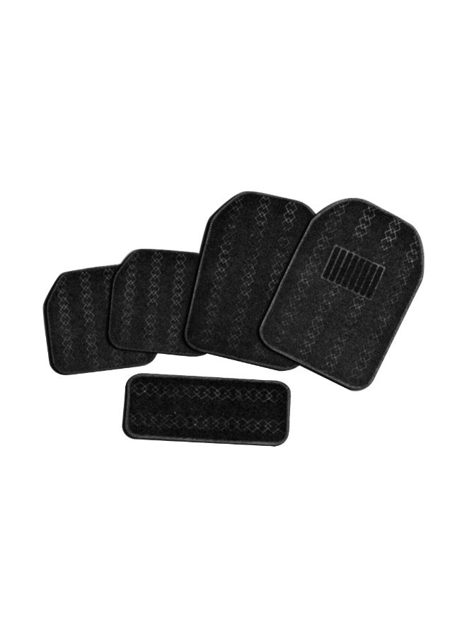 BYSON حصائر سيارات عالمية 5 قطع متينة بتصميم ماسي - حصائر أرضية فاخرة مقاومة للماء لجميع الأحوال الجوية للسيدان وSUVs، حماية داخلية مضادة للانزلاق، ملحقات سيارات سهلة التنظيف (أسود) - Image 1