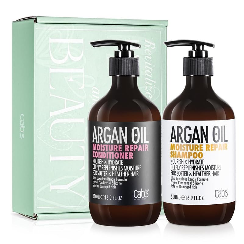 Cab's Argan Oil Shampoo and Conditioner Set for Women and Men - Best Gift for Damaged, Thinning Hair, Curly or Frizzy Hair - Paraben Free 2 x 16.9 fl oz - Image 5