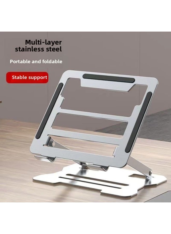 Generic - Notebook Computer Convenient Foldable Multi-function Heat Dissipation Notebook Tablet Computer Alloy Bracket Wholesale-Color:Enhanced Heat Dissipation Silver Model Requires No Installation - Image 1