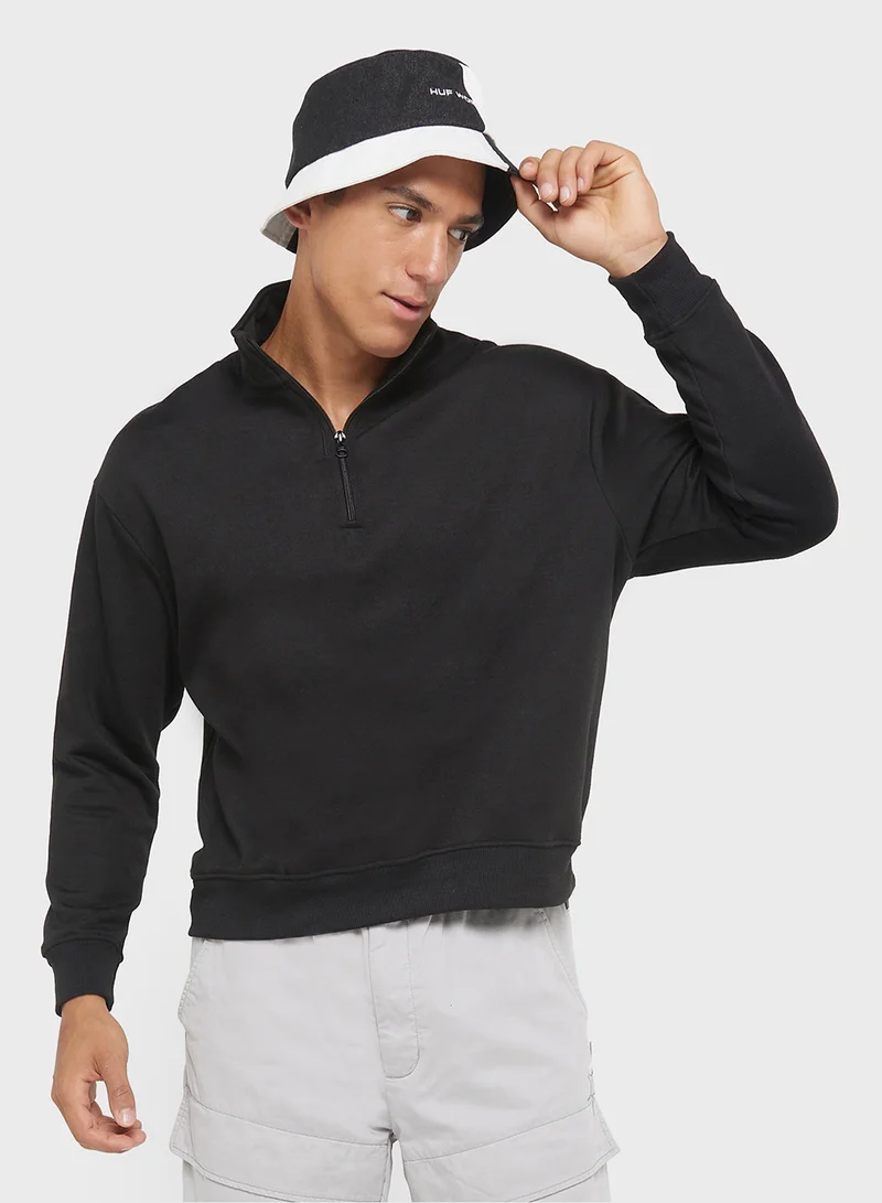 سفنتي فايف بيسيكس Essential Oversize Zip Top Sweatshirt
