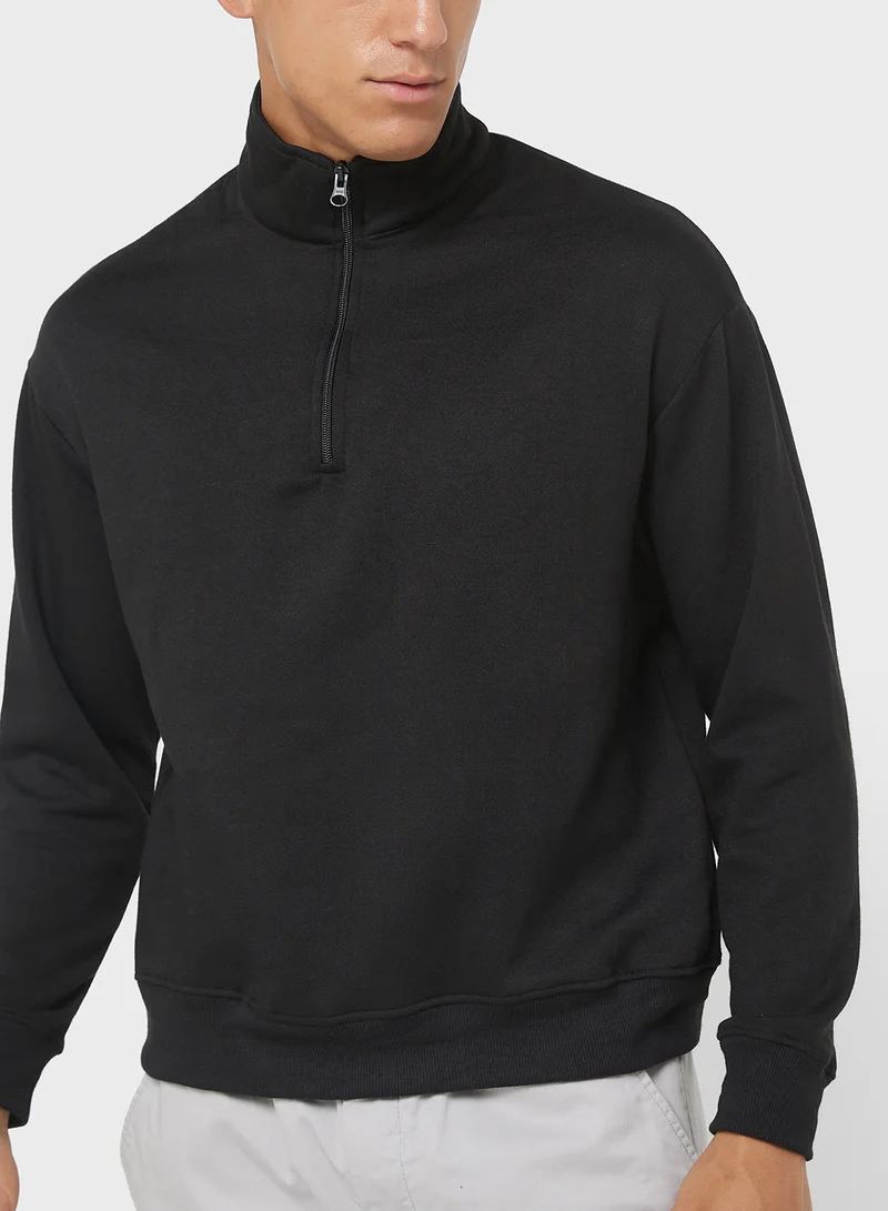 سفنتي فايف بيسيكس Essential Oversize Zip Top Sweatshirt