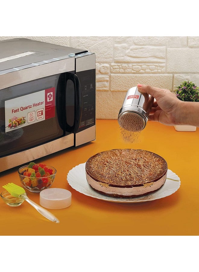 Hazel هزاز هازيل من الفولاذ المقاوم للصدأ مع غطاء بلاستيكي | سعة 310 مل بدون مقبض | وعاء ملح وفلفل وهزاز مسحوق الكاكاو والشوكولاتة - Image 2