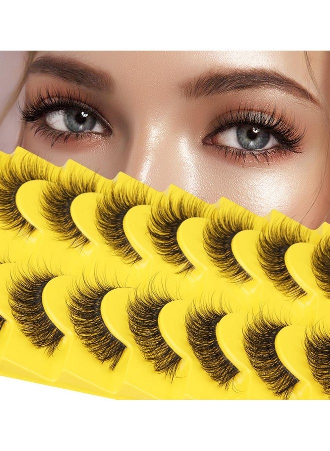 zanlufly Elashes Russian Strip Lashes D Curl Wispy Natural Look Zanlufly Lashes Like Eyelash Extension Fluffy Transparent Band Cat Eye Fake Eyelashes Pack - Image 1