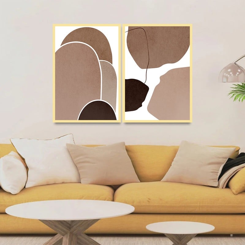 Marktna Double canvas painting with a Bohemian art design, total size 80x60 cm - Image 1