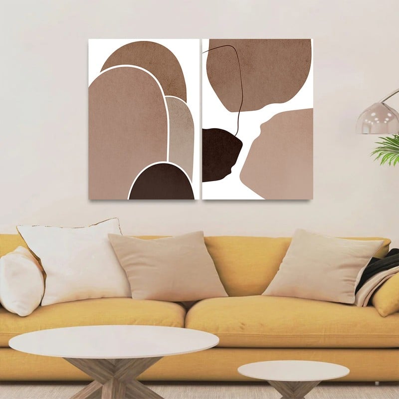 Marktna Double canvas painting with a Bohemian art design, total size 80x60 cm - Image 2