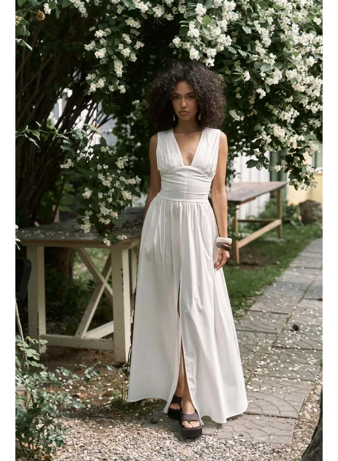 Bohemai Emilia Corset Detail Beige Long Dress