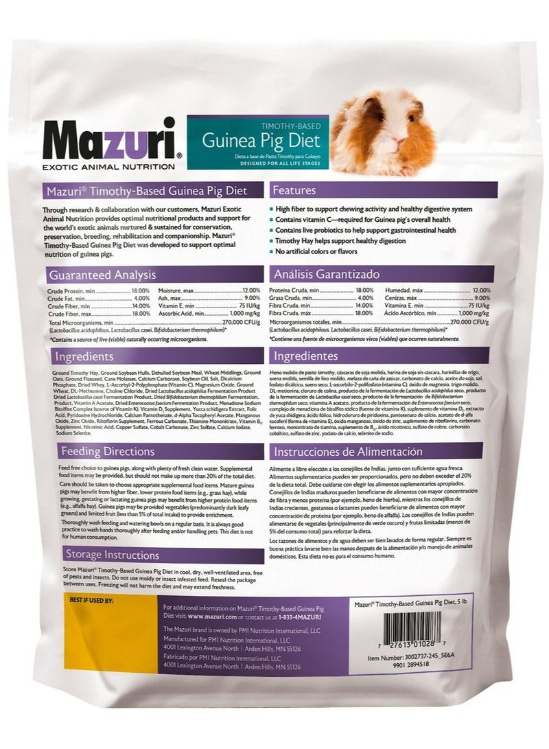 Mazuri Timothy-Based Guinea Pig Diet 2.26 kg - Image 2