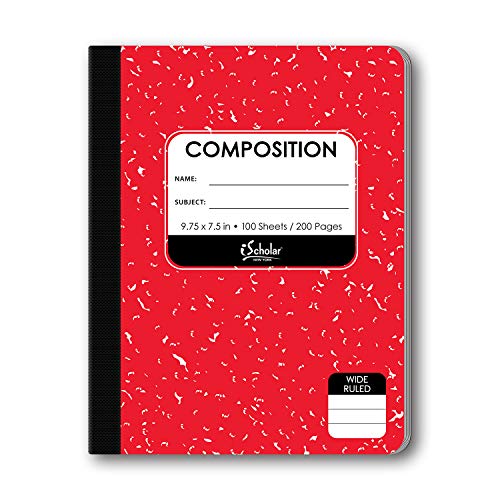 iScholar Composition Book, Wide Ruled, 9.75 x 7.5 - Inches, 100 Sheets, Cover Color May Vary (18100) - Image 1