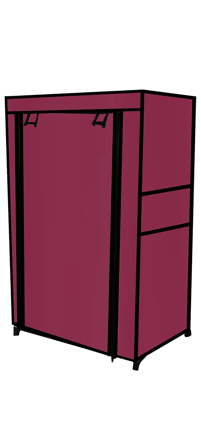SANAMSTORE 4 Layer Collapsible Fabric Wardrobe Organizer for Clothes DIYMaroon - Image 4
