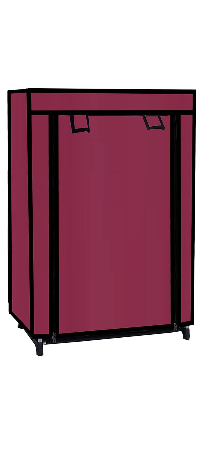 SANAMSTORE 4 Layer Collapsible Fabric Wardrobe Organizer for Clothes DIYMaroon - Image 5