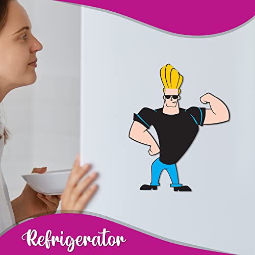 Bhai Please Johnny Bravo Wooden Fridge Magnet (Pack of 1) | Cartoon Characters, Movie, TV, Comics, Anime | Fridge Decorations | Gift for Friends, Colleagues, Gen Y | Birthday, Return Gift - Image 4
