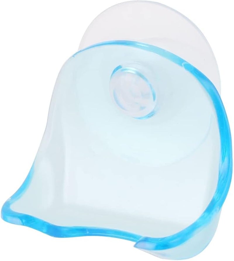 حامل ماكينة الحلاقة الشفاف الأزرق البلاستيكي المعلق في الحمام بخاصية الشفط وخطاف التخزين - Image 2