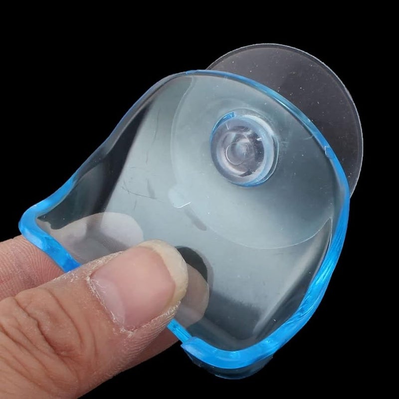 حامل ماكينة الحلاقة الشفاف الأزرق البلاستيكي المعلق في الحمام بخاصية الشفط وخطاف التخزين - Image 5