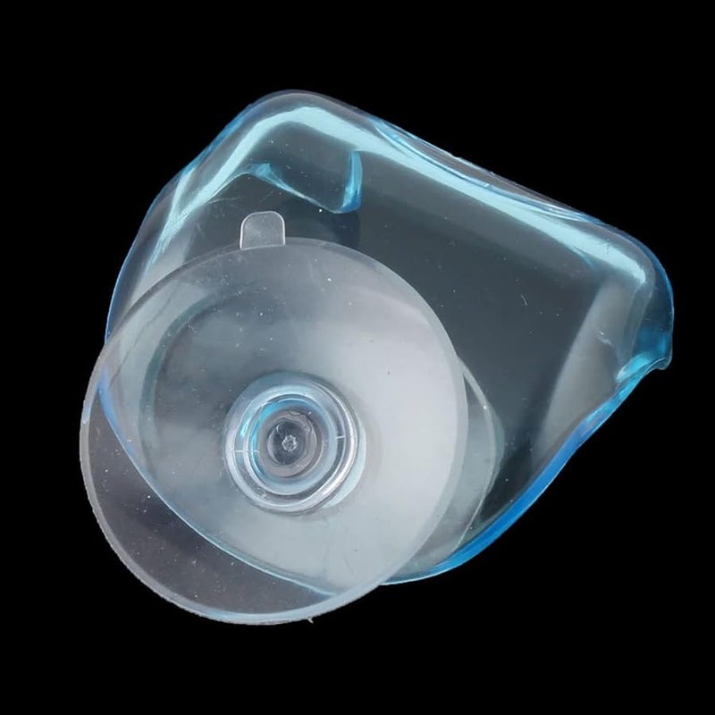 حامل ماكينة الحلاقة الشفاف الأزرق البلاستيكي المعلق في الحمام بخاصية الشفط وخطاف التخزين - Image 4