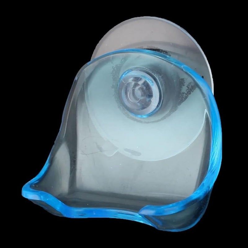 حامل ماكينة الحلاقة الشفاف الأزرق البلاستيكي المعلق في الحمام بخاصية الشفط وخطاف التخزين - Image 3