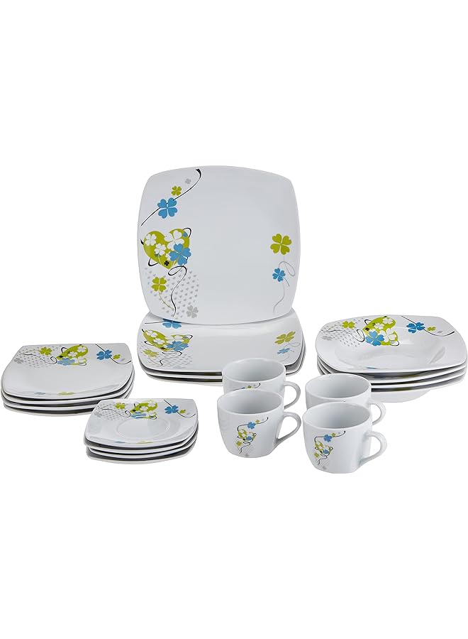 SYMPHONY Square Dinner Set 20 Pieces White - Image 1