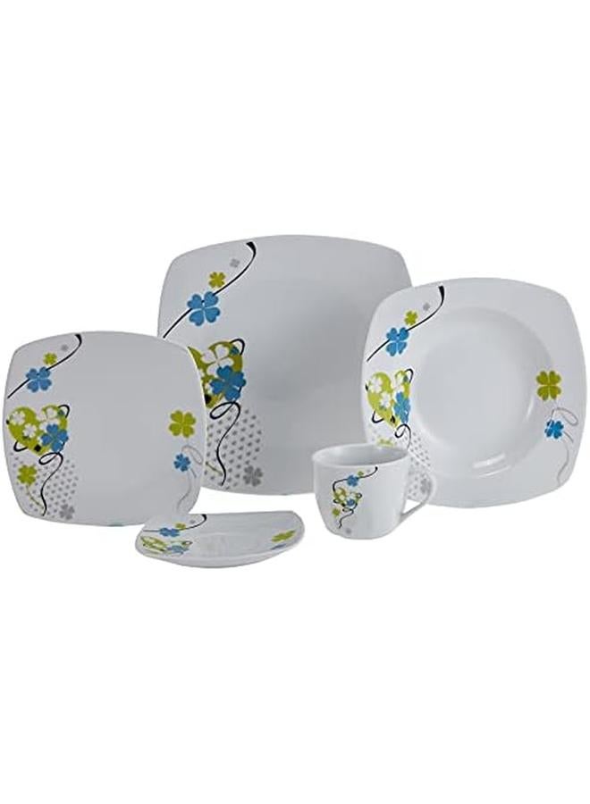 SYMPHONY Square Dinner Set 20 Pieces White - Image 2