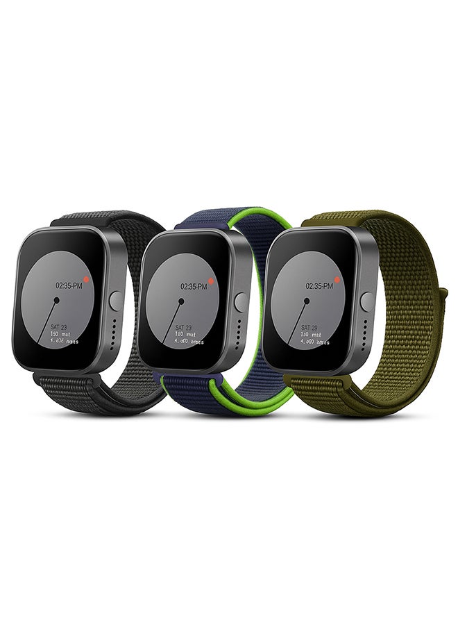 O Ozone (Pack of 3) Nylon Loop Sport Bands Compatible with CMF by Nothing Watch Pro/Watch Pro 2 Watchband Bracelet, Replacement Bracelet Wristband Wrist Strap Smart Watch Accessories for Men Women - Black/Green/Blue - Image 1