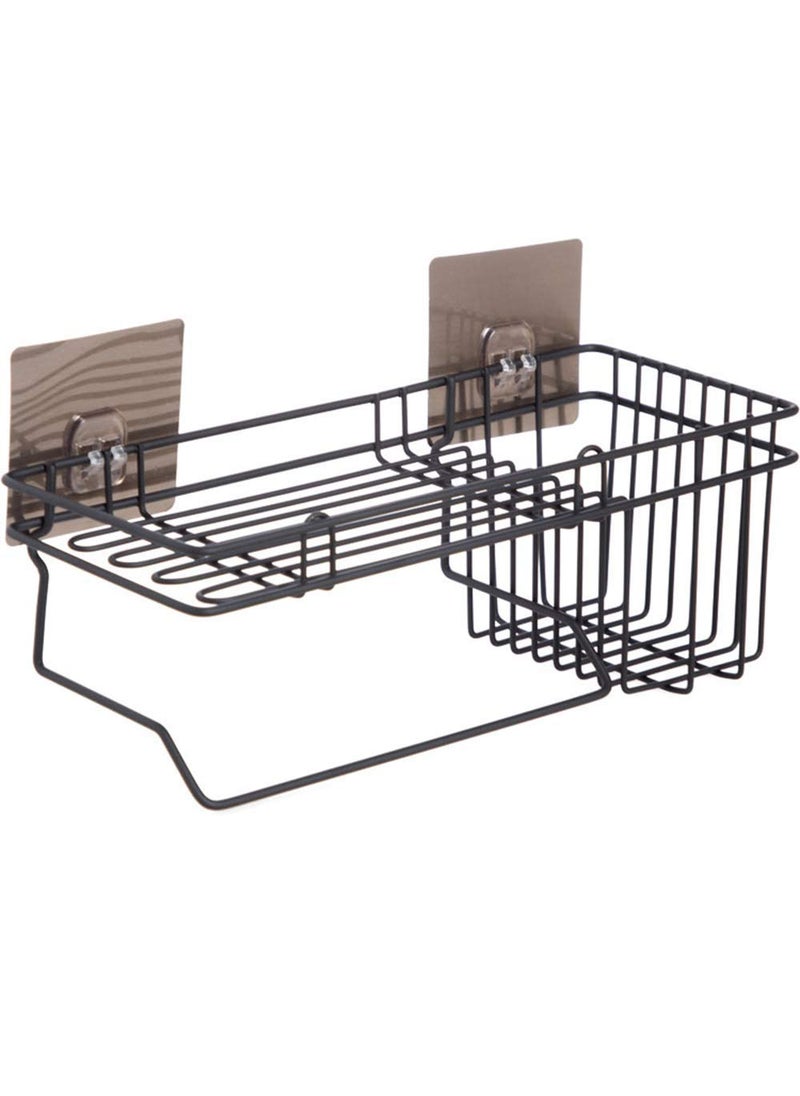AP SALES AP SALES SelfAdhesive Metal Bathroom and Kitchen Multipurpose Rack with Towel and Tissue Holder Towel Holder Wardrobe Hanging Organizer Bathroom Storage Rack  - Image 1