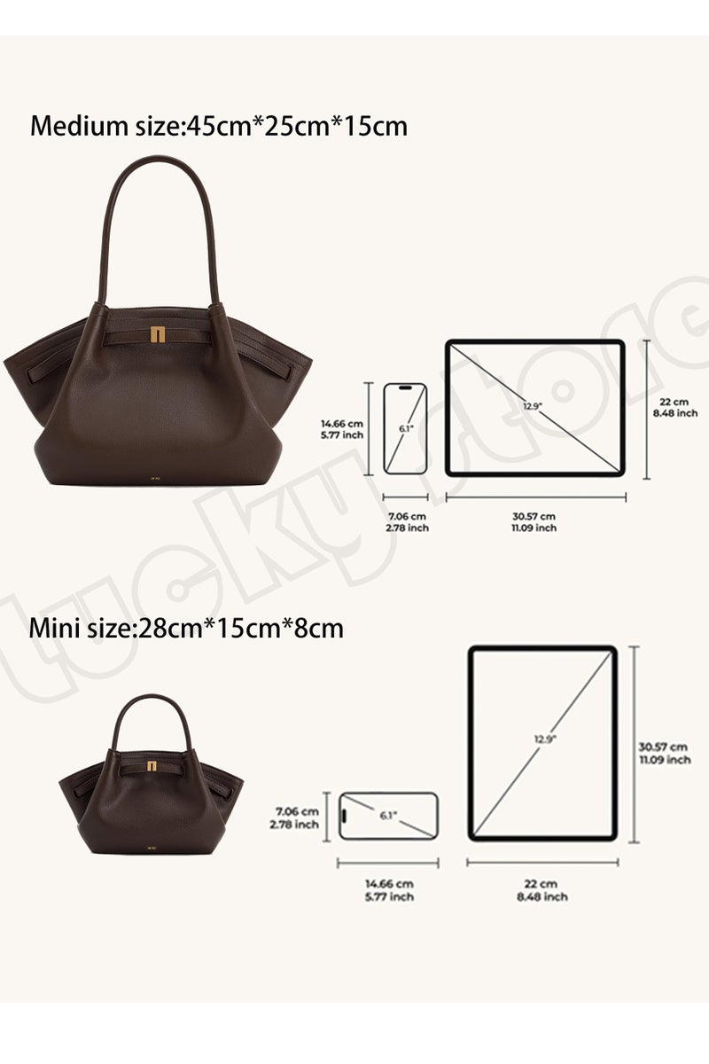 جي دبليو بي حقيبة كتف نسائية من JW PEI بتصميم هانا من جلد الزيت والشمع باللون البني الداكن - Image 2