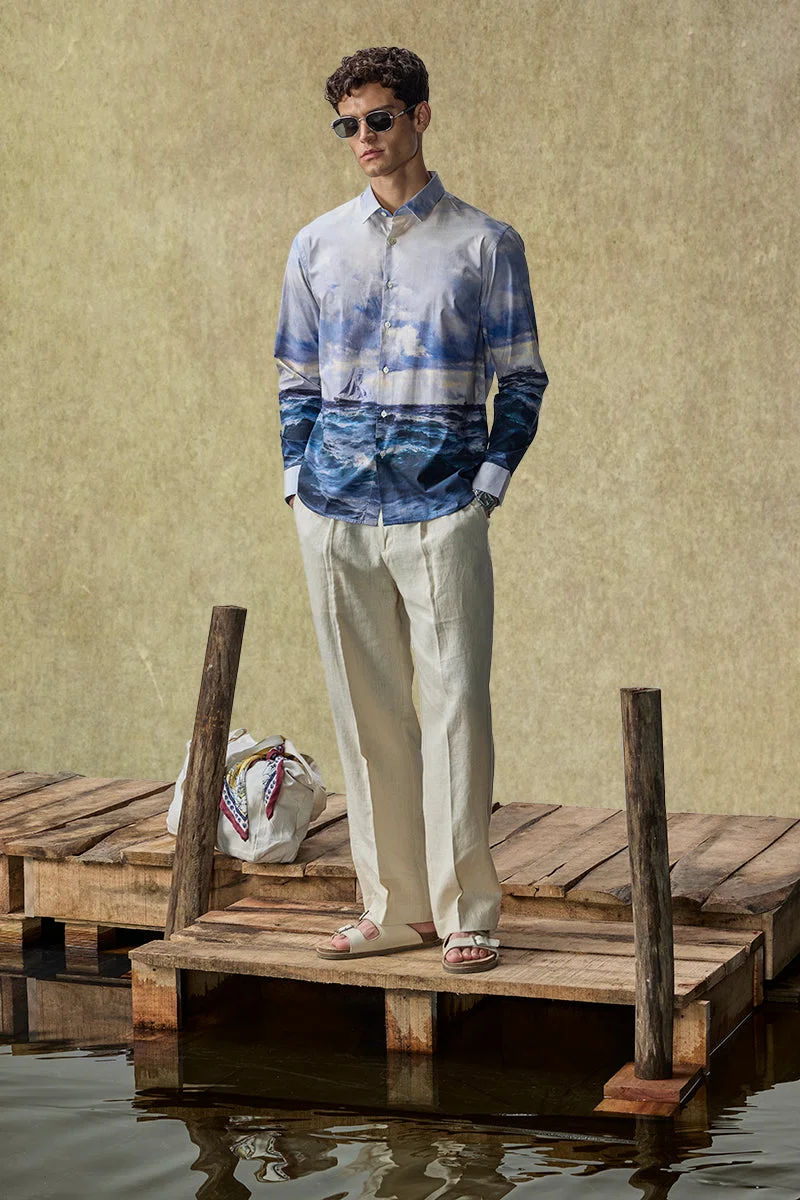 SNITCH Yacht Club Luxe Ocean Print Shirt