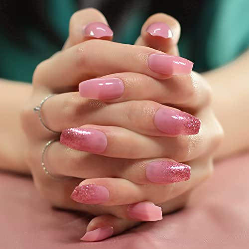 Gush Beauty Press On Nails | Reusable Nail Extensions | Artificial Fake Nails Set | For women (Weekend - Long Coffin) - Image 2