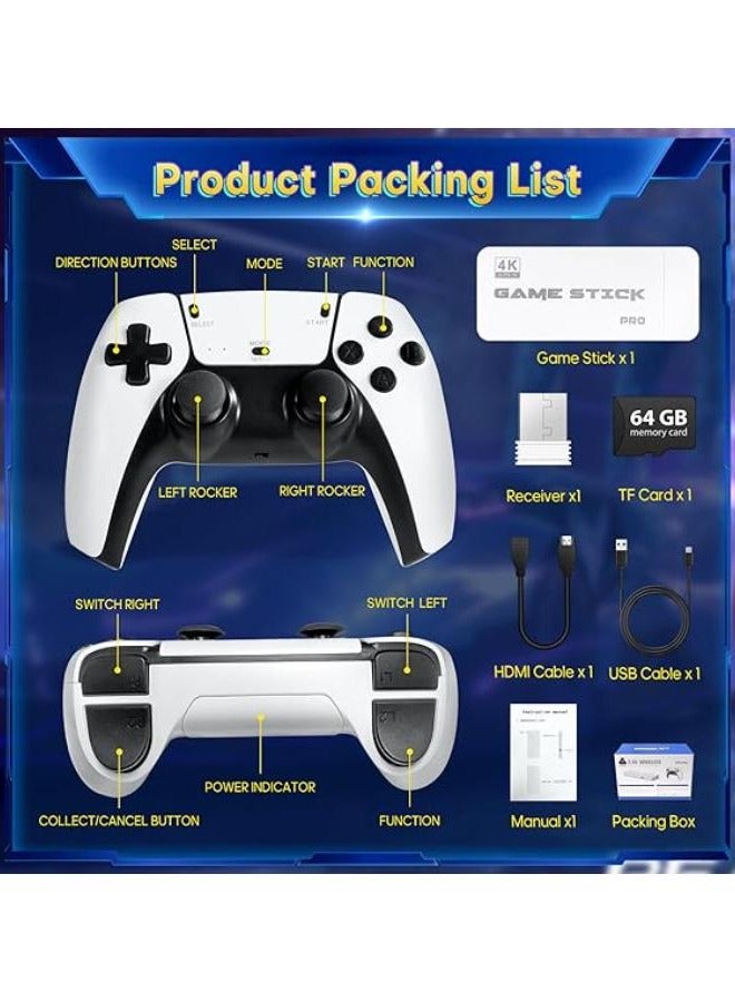 اليشمك وحدة تحكم ألعاب لاسلكية جديدة M15، أكثر من 20000 لعبة و23 محاكيًا، مع وحدات تحكم ألعاب لاسلكية مزدوجة 2.4 جيجاهرتز، عصا ألعاب تلفزيون HDMI عالية الدقة 4K، هدية مثالية لجميع الأحداث ومحبي الألعاب. - Image 3