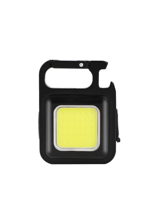Generic Multifunctional Portable USB Mini Keychain Light Highlight COB Work Light Camp Light Emergency Outdoor Camping Light-Color:Classic Aluminum Alloy 500 MA  - Image 1