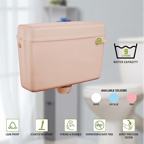 LIPKA Pink Round Flushing Cistern | PVC Flush Tank| Flush Water Tanks For Toilet with 9 Ltr. Capacity - Image 3