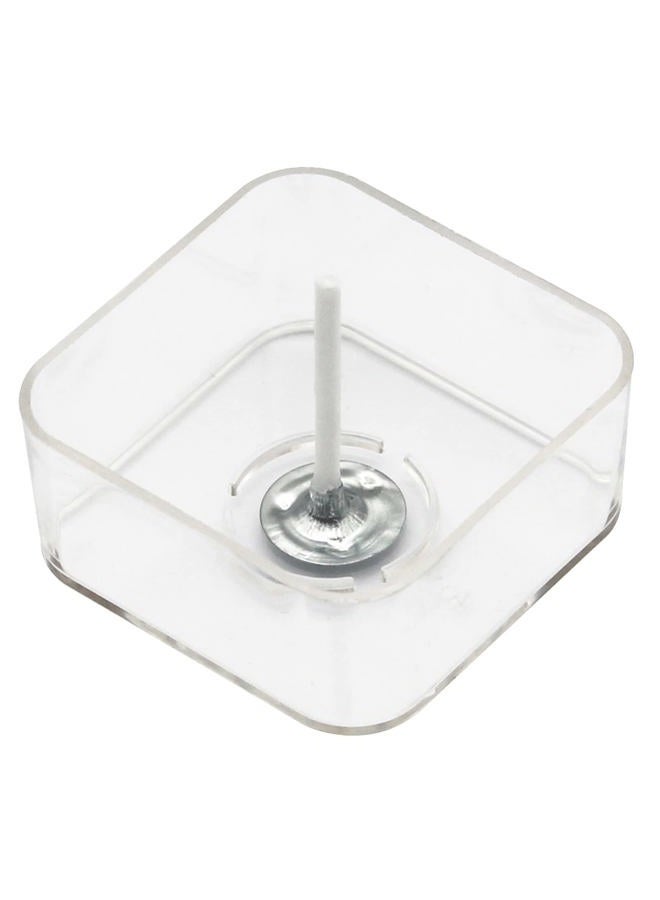 CandMak Tea Light Candle Cups, 50pcs Clear Polycarbonate Plastic Empty TeaLight Mold Tin Container with 50pcs TeaLight Candle Wicks (Square) - Image 1