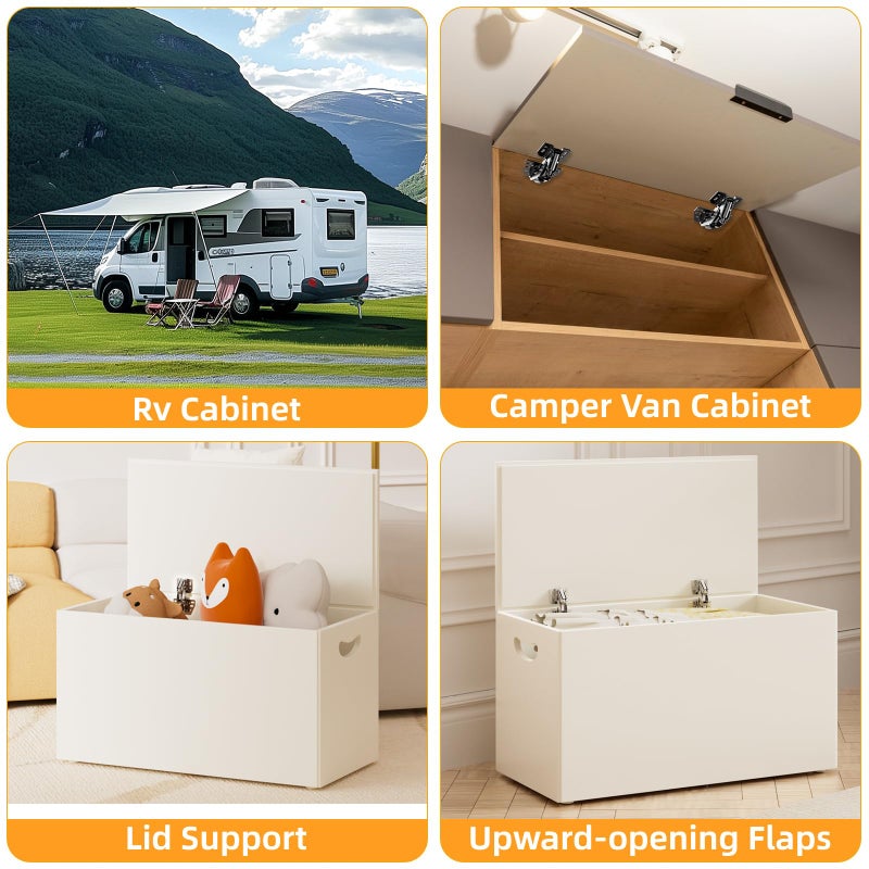 Chibery 2 Pack 90Â° RV Cabinet Hinges, Heavy Duty Surface Mount Soft Close Accessories, Face Frame & Frameless, Self Closing, No Pre-Drilled Cup Hole for Cabinets, Camper Van, Trailer, Vehicle-Mounted - Image 3