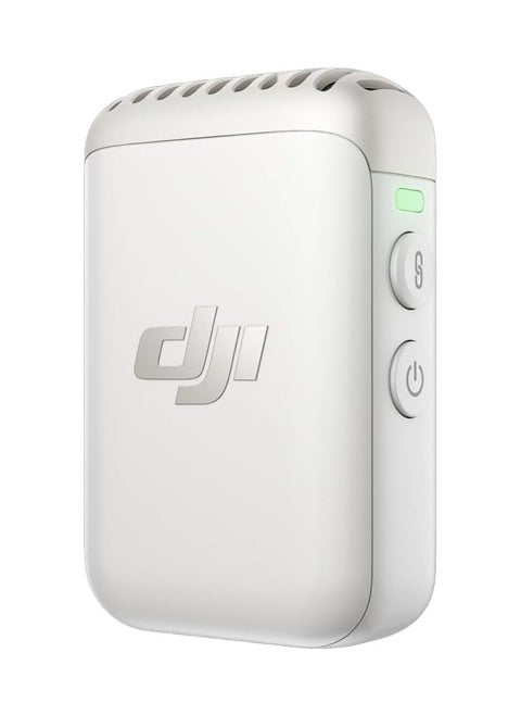 DJI Mic 2 Transmitter (White), Wireless Microphone, Intelligent Noise Cancelling, 14-Hour Internal Recording, 6-Hour Battery, Magnetic Attachment, Bluetooth, UAE Version with Official Warranty Support